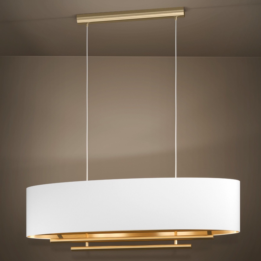 Eglo - Lampadario a sospensione con filo 4xE27/40W/230V bianco/oro