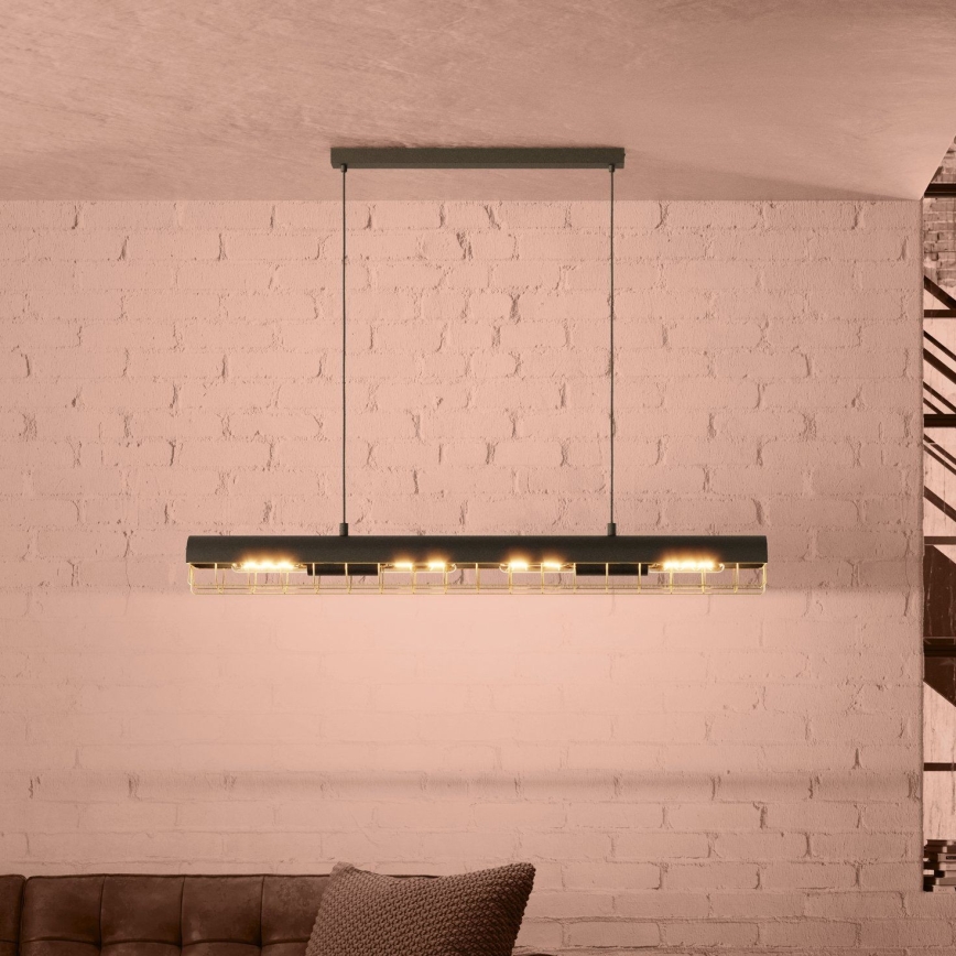 Eglo - Lampadario a sospensione con filo 4xE27/40W/230V nero/oro