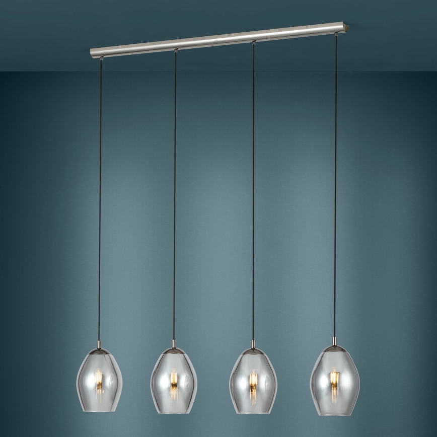 Eglo - Lampadario a sospensione con filo 4xE27/60W/230V fumé