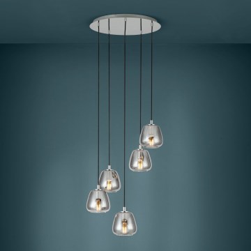 Eglo - Lampadario a sospensione con filo 5xE27/40W/230V fumé