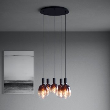 Eglo - Lampadario a sospensione con filo 5xE27/40W/230V nero