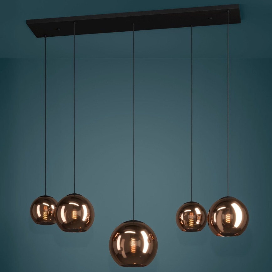 Eglo - Lampadario a sospensione con filo 5xE27/40W/230V rame