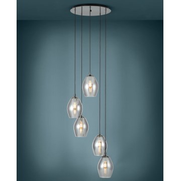 Eglo - Lampadario a sospensione con filo 5xE27/60W/230V fumé