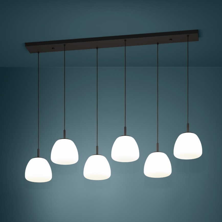 Eglo - Lampadario a sospensione con filo 6xE27/40W/230V nero