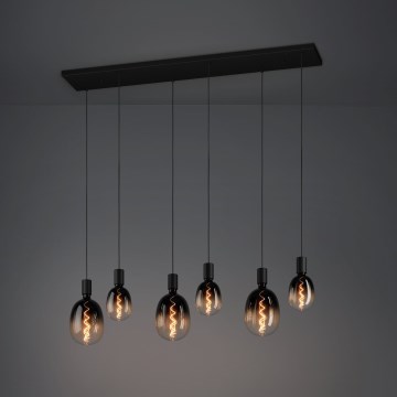 Eglo - Lampadario a sospensione con filo 6xE27/40W/230V nero