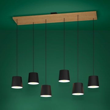 Eglo - Lampadario a sospensione con filo 6xE27/40W/230V nero/marrone
