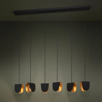 Eglo - Lampadario a sospensione con filo 6xE27/40W/230V nero/oro