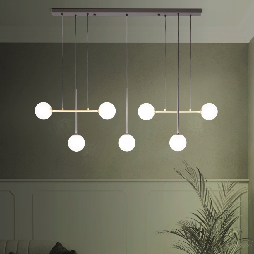 Eglo - Lampadario a sospensione con filo 7xE14/40W/230V oro/nero