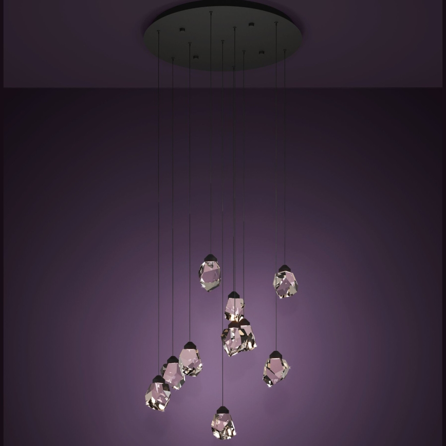 Eglo - Lampadario a sospensione con filo LED dimmerabile 10xLED/3W/230V 3000K nero/limpido
