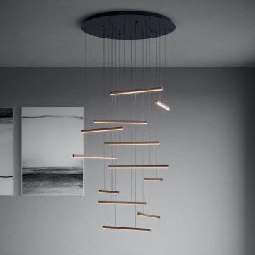 Eglo - Lampadario a sospensione con filo LED dimmerabile 12xLED/8,4W/230V 3000K nero