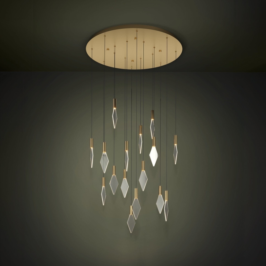 Eglo - Lampadario a sospensione con filo LED dimmerabile 16xLED/3,3W/230V 3000K diametro 78 cm oro
