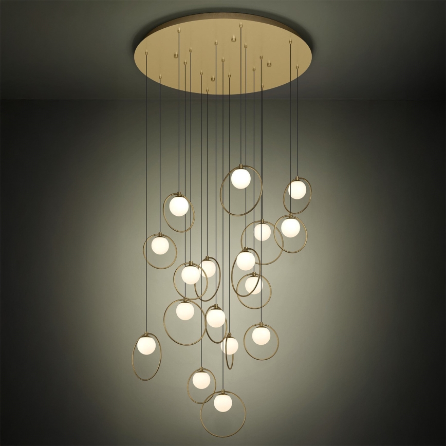 Eglo - Lampadario a sospensione con filo LED dimmerabile 17xLED/3W/230V 3000K diametro 78 cm oro