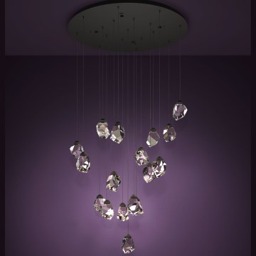 Eglo - Lampadario a sospensione con filo LED dimmerabile 17xLED/3W/230V 3000K nero/limpido