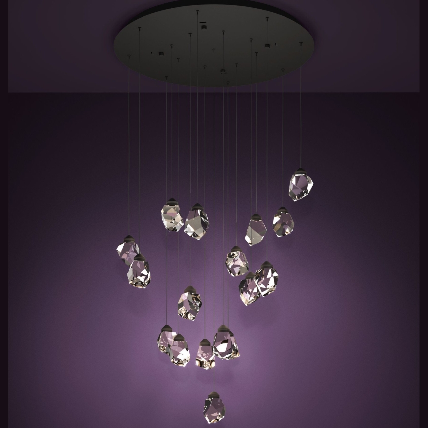 Eglo - Lampadario a sospensione con filo LED dimmerabile 17xLED/3W/230V 3000K nero/limpido