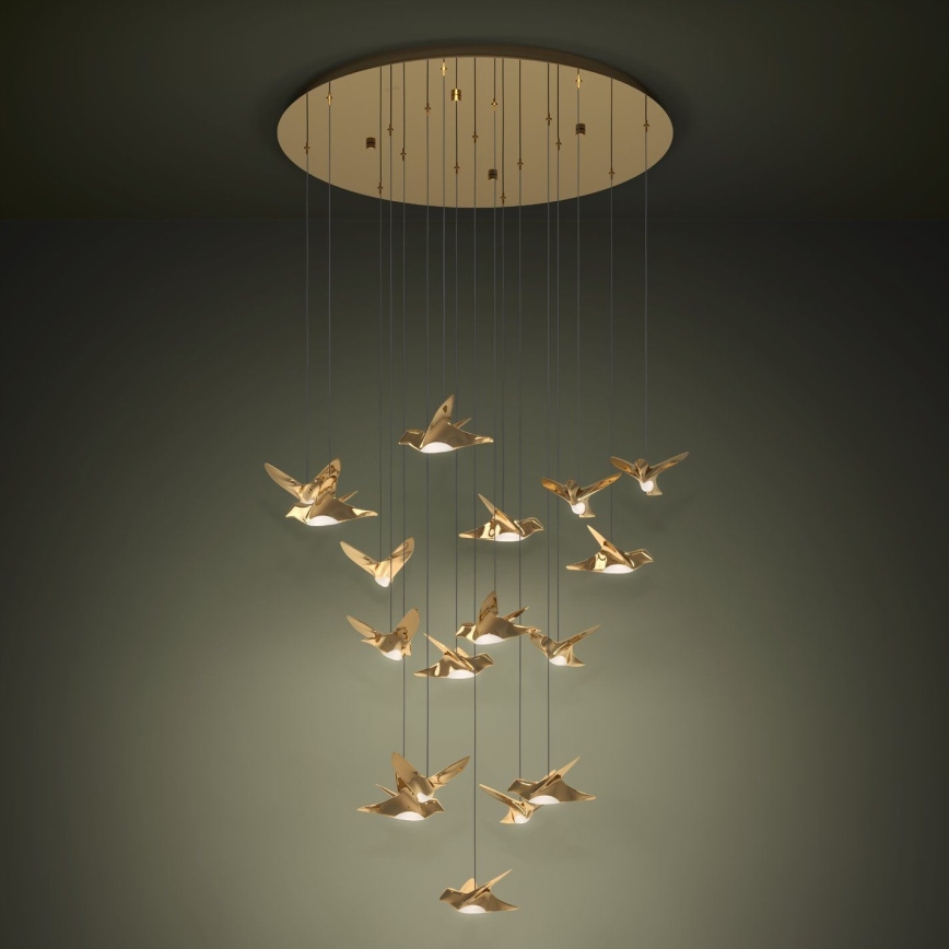 Eglo - Lampadario a sospensione con filo LED dimmerabile 17xLED/3W/230V 3000K oro