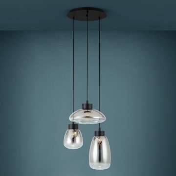 Eglo - Lampadario a sospensione con filo LED dimmerabile 3xLED/5,4W/230V 2700K fumé