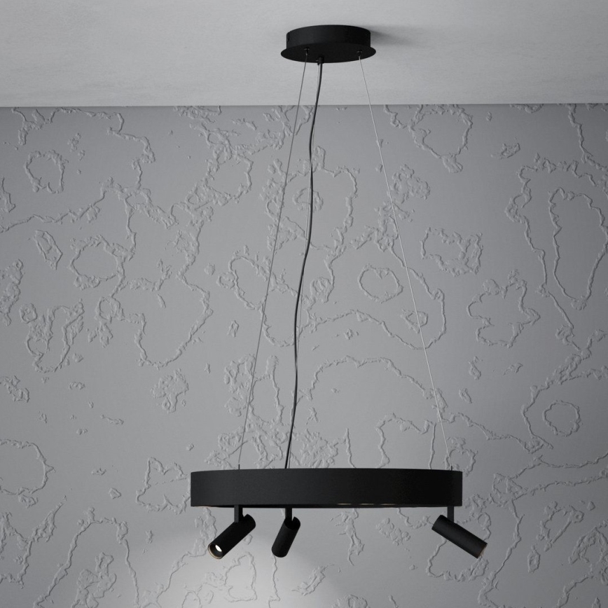 Eglo - Lampadario a sospensione con filo LED dimmerabile 3xLED/8W/230V + 3xLED/8,5W 3000K nero + telecomando