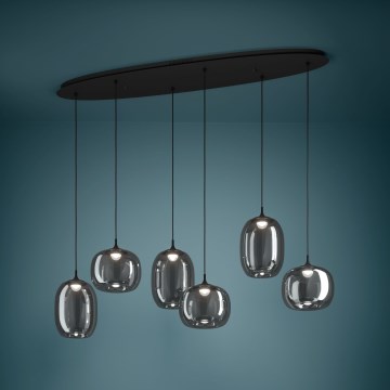 Eglo - Lampadario a sospensione con filo LED dimmerabile 6xLED/3,7W/230V 2700-6500K fumé + telecomando