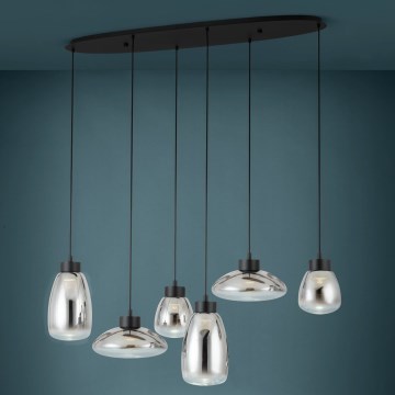 Eglo - Lampadario a sospensione con filo LED dimmerabile 6xLED/5,4W/230V 2700K fumé