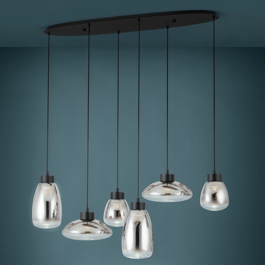 Eglo - Lampadario a sospensione con filo LED dimmerabile 6xLED/5,4W/230V 2700K fumé