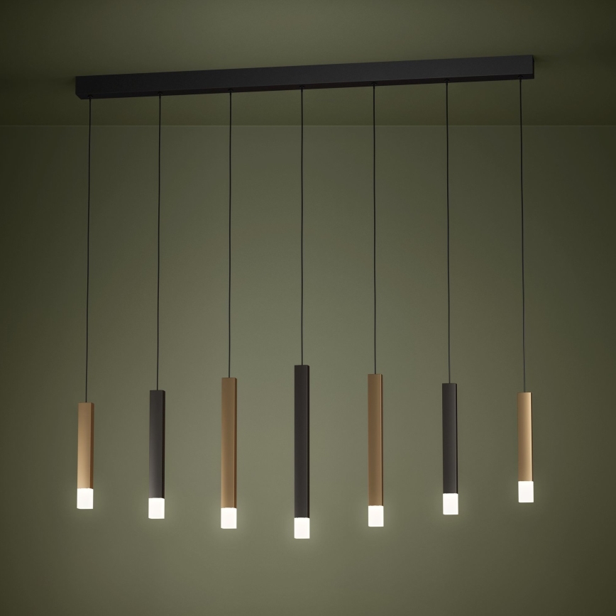Eglo - Lampadario a sospensione con filo LED dimmerabile 7xLED/3,1W/230V 3000K antracite/oro