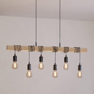Eglo - Lampadario a sospensione con filo TOWNSHEND 6xE27/60W/230V - FSC certificato