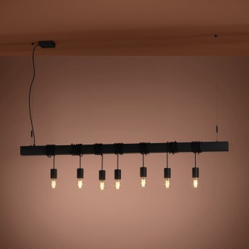 Eglo - Lampadario a sospensione con filo TOWNSHEND 7xE27/40W/230V nero