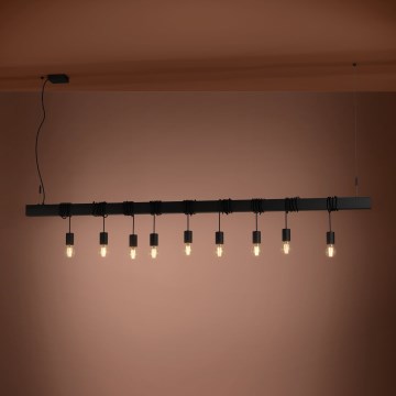 Eglo - Lampadario a sospensione con filo TOWNSHEND 9xE27/40W/230V nero
