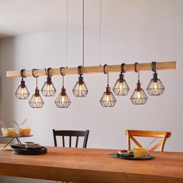 Eglo - Lampadario a sospensione con filo TOWNSHEND 9xE27/60W/230V - FSC certificato