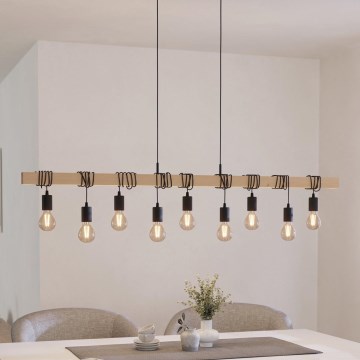 Eglo - Lampadario a sospensione con filo TOWNSHEND 9xE27/60W/230V - FSC certificato