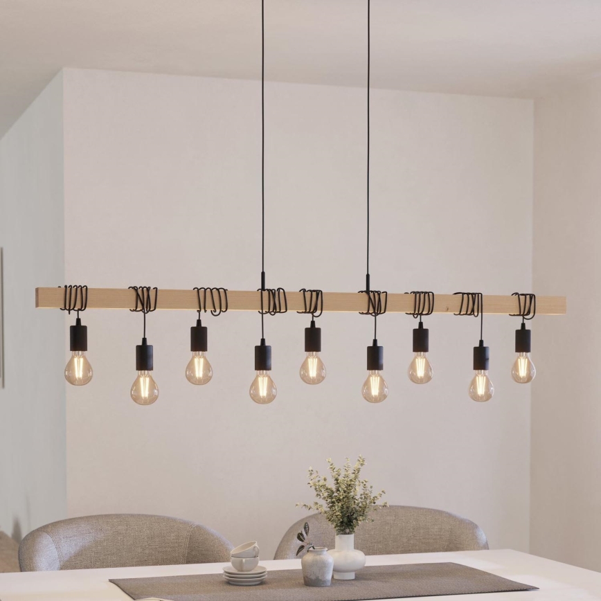 Eglo - Lampadario a sospensione con filo TOWNSHEND 9xE27/60W/230V - FSC certificato