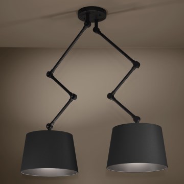 Eglo - Lampadario a sospensione con supporto rigido 2xE27/40W/230V nero