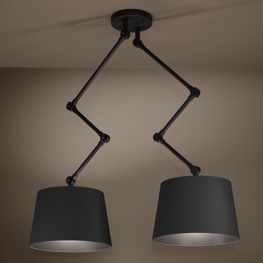 Eglo - Lampadario a sospensione con supporto rigido 2xE27/40W/230V nero