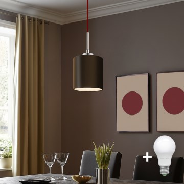 Eglo - Lampadario a sospensione LED su cavo TUNJA 1xE27/60W/230V marrone