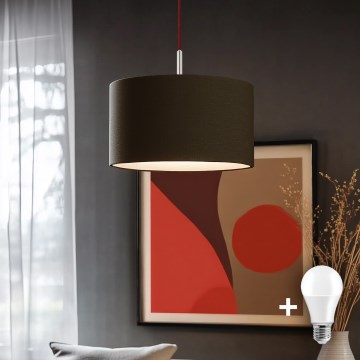 Eglo - Lampadario a sospensione LED su cavo TUNJA 1xE27/60W/230V marrone