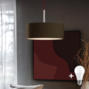 Eglo - Lampadario a sospensione LED su cavo TUNJA 1xE27/60W/230V marrone