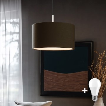 Eglo - Lampadario a sospensione LED su cavo TUNJA 1xE27/60W/230V marrone