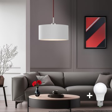 Eglo - Lampadario a sospensione LED TUNJA 1xE27/60W/230V bianco