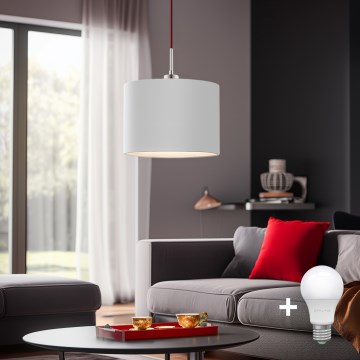 Eglo - Lampadario a sospensione LED TUNJA 1xE27/60W/230V bianco