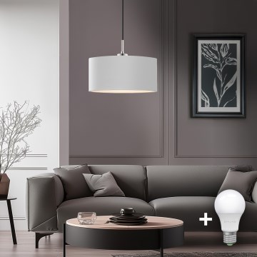 Eglo - Lampadario a sospensione LED TUNJA 1xE27/60W/230V bianco