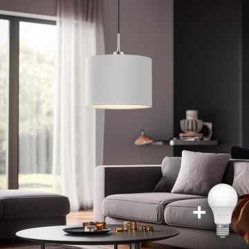 Eglo - Lampadario a sospensione LED TUNJA 1xE27/60W/230V bianco