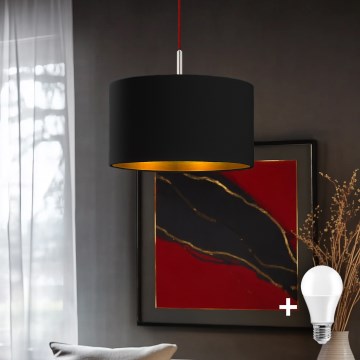 Eglo - Lampadario a sospensione LED TUNJA 1xE27/60W/230V nero