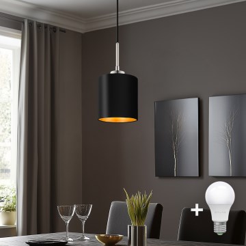 Eglo - Lampadario a sospensione LED TUNJA 1xE27/60W/230V nero
