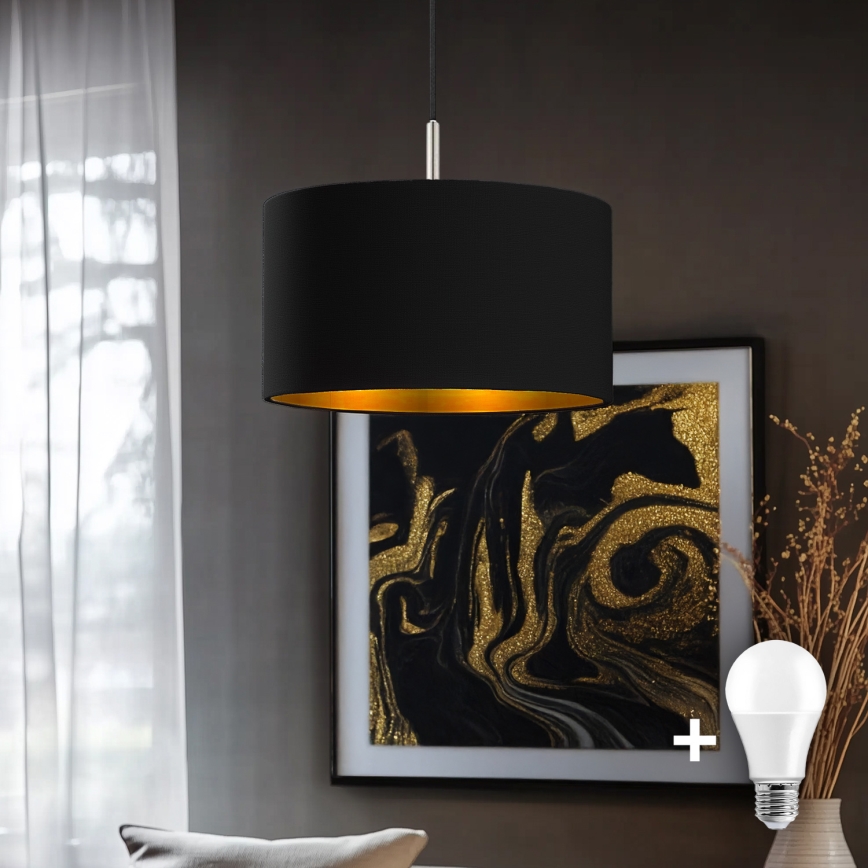 Eglo - Lampadario a sospensione LED TUNJA 1xE27/60W/230V nero