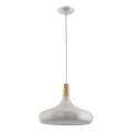 Eglo - Lampadario a sospensione su cavo 1xE27/40W/230V Ø 40 cm argento