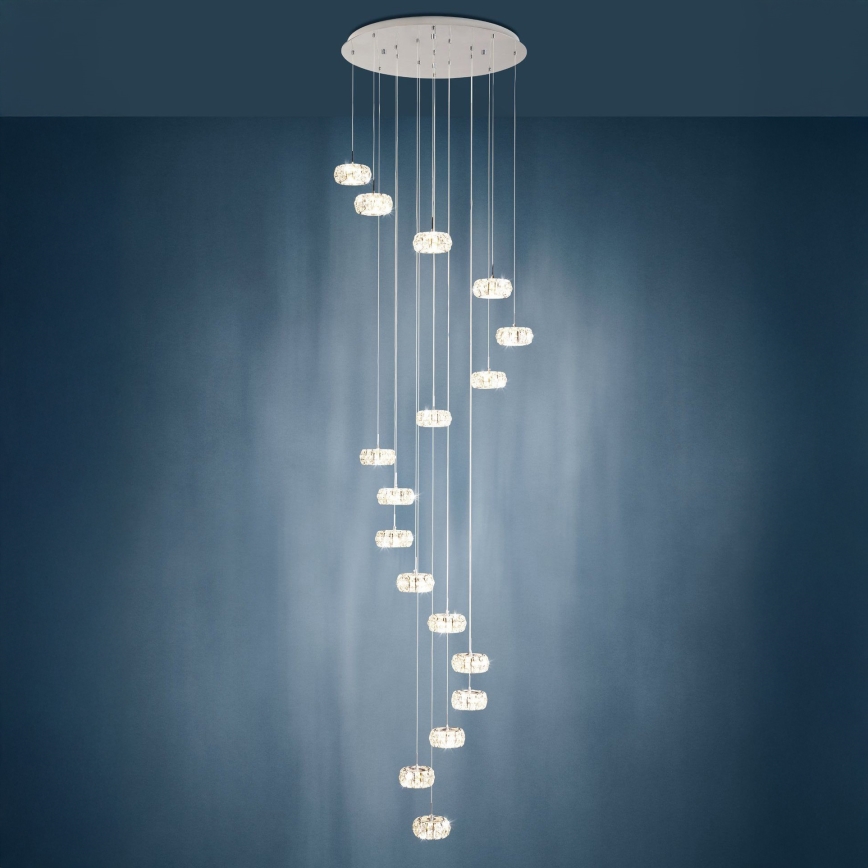 Eglo - Lampadario di cristallo LED dimmerabile su filo CORLIANO 17xLED/4,5W/230V