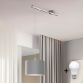 Eglo - Lampadario LED a cavo CALCENA 1xE27/60W/230V cromo/grigio