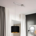 Eglo - Lampadario LED a cavo CALCENA 1xE27/60W/230V cromo/nero