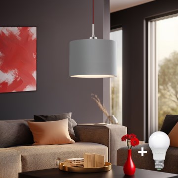 Eglo - Lampadario LED a cavo TUNJA 1xE27/60W/230V grigio