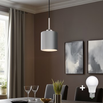 Eglo - Lampadario LED a cavo TUNJA 1xE27/60W/230V grigio